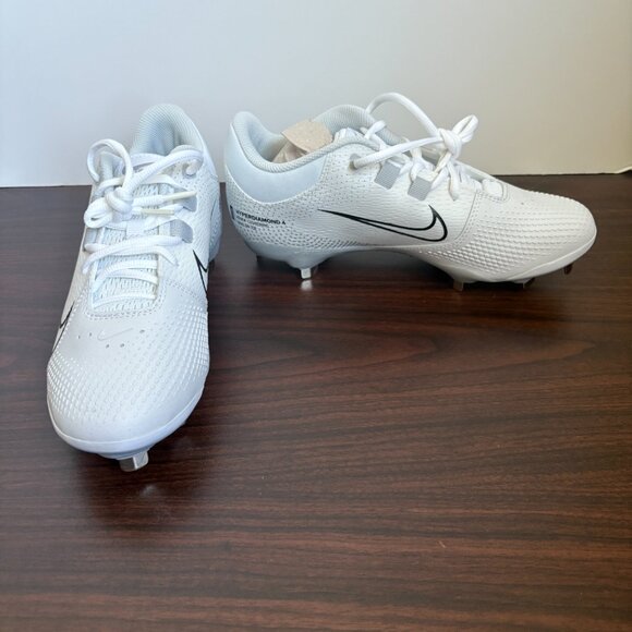 Nike Women's White Hyperdiamond 4 Pro Softball Metal Cleats CZ5920 102 Sz 8.5 - Picture 1 of 7